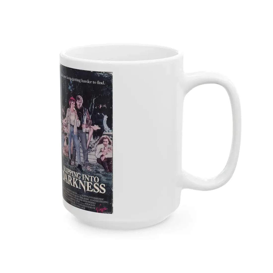 SLIPPING INTO DARKNESS (VHS COVER) - White Coffee Mug - Go Mug Yourself