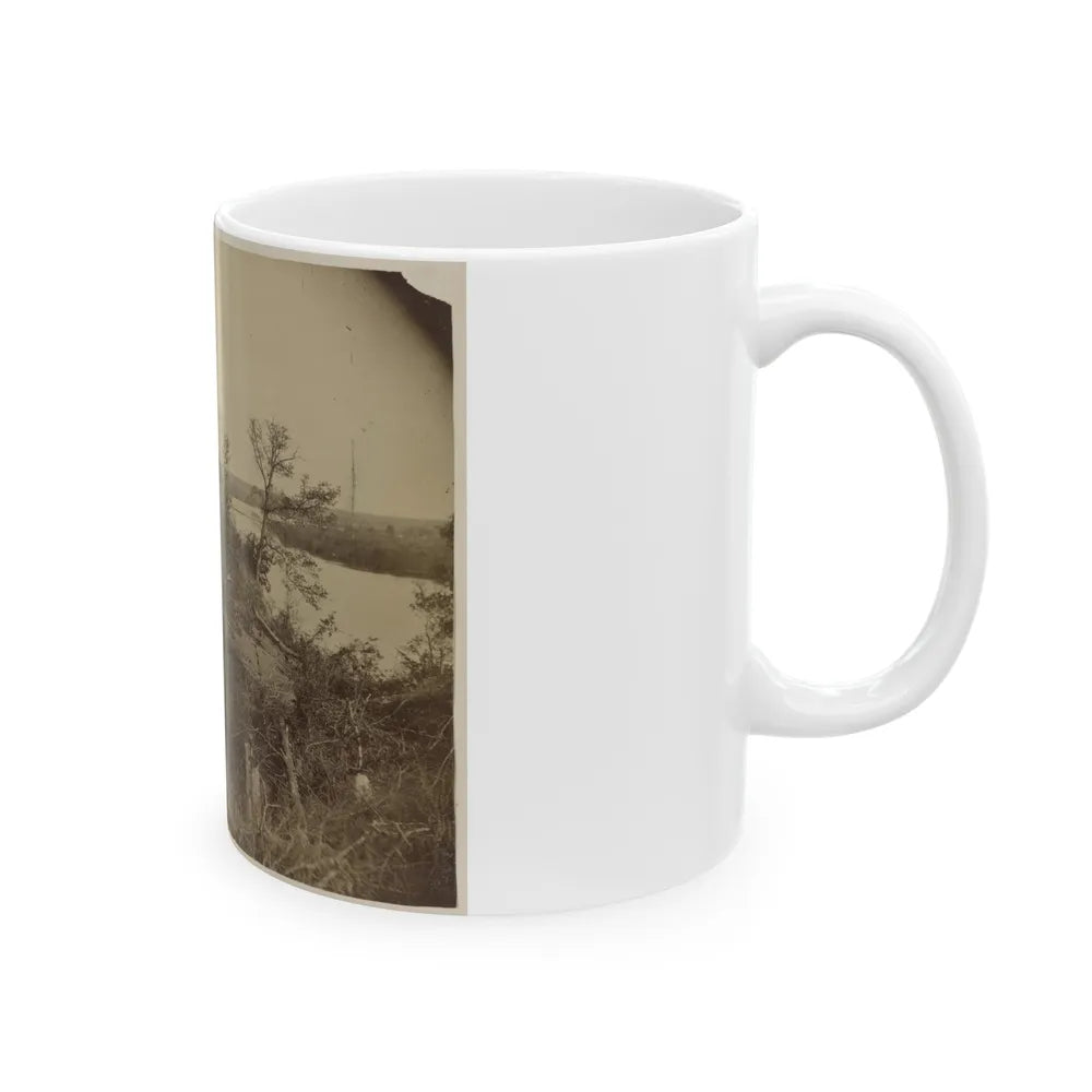 Sloped Hill Near The River (U.S. Civil War) White Coffee Mug-Go Mug Yourself