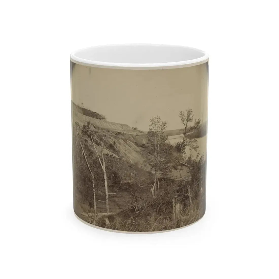 Sloped Hill Near The River (U.S. Civil War) White Coffee Mug 11oz - Go Mug Yourself