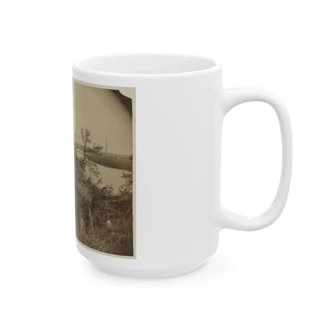 Sloped Hill Near The River (U.S. Civil War) White Coffee Mug - Go Mug Yourself