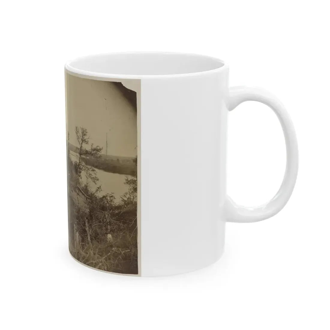 Sloped Hill Near The River (U.S. Civil War) White Coffee Mug - Go Mug Yourself