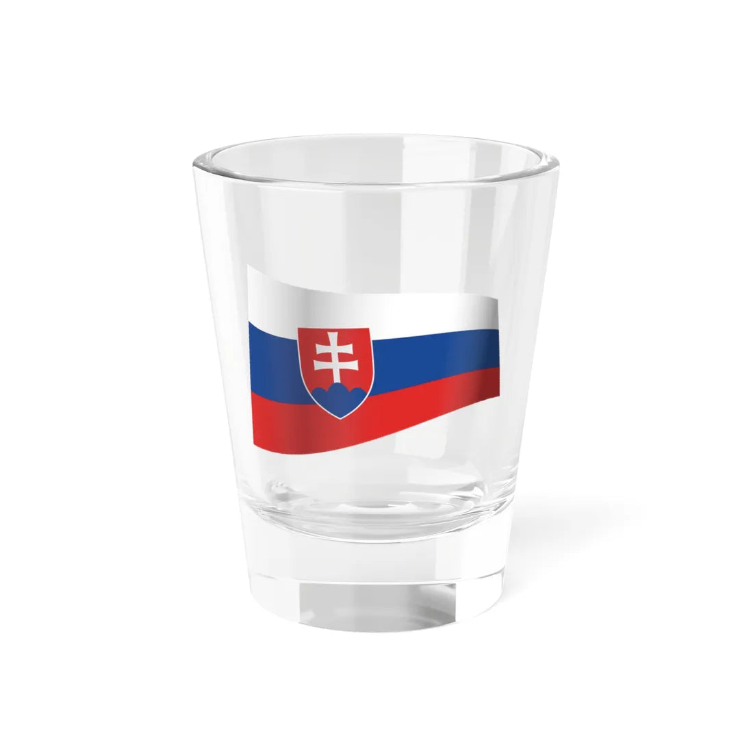 Slovakia Flag   Iconic Waving (Slovakia) Shot Glass 1.5oz 1.5oz - Go Mug Yourself
