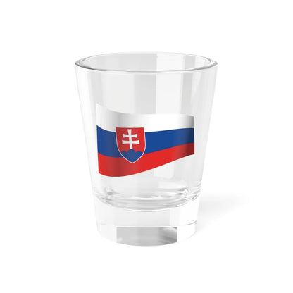 Slovakia Flag   Iconic Waving (Slovakia) Shot Glass 1.5oz 1.5oz - Go Mug Yourself