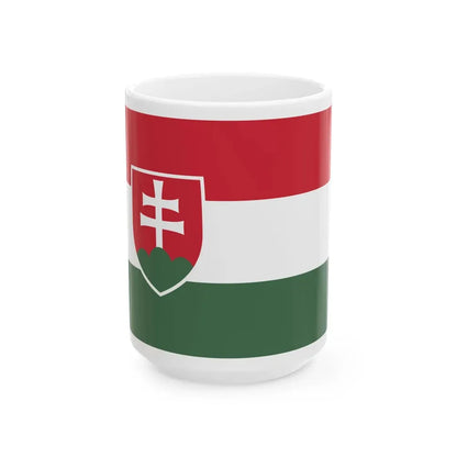 Slovakian flag in Hungarian colors (Hungary) White Coffee Mug 15oz - Go Mug Yourself