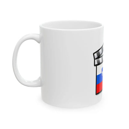 Slovenia film clapperboard (Slovenia) White Coffee Mug - Go Mug Yourself