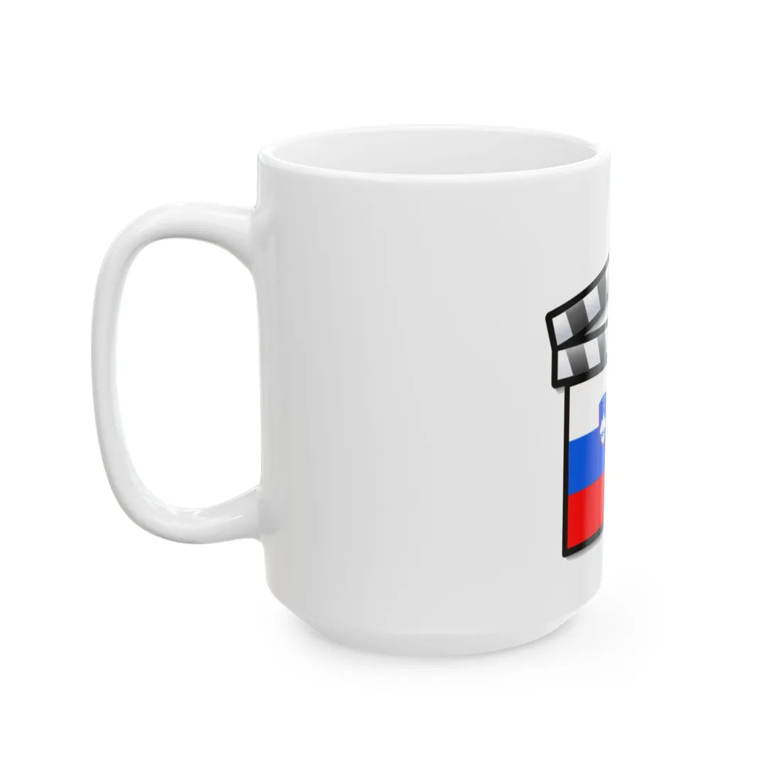 Slovenia film clapperboard (Slovenia) White Coffee Mug - Go Mug Yourself