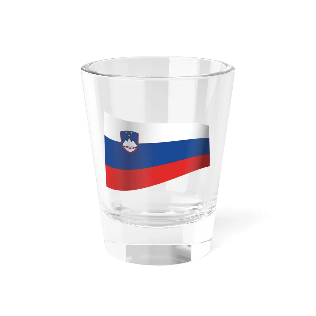 Slovenia Flag - iconic waving (Slovenia) Shot Glass 1.5oz 1.5oz - Go Mug Yourself