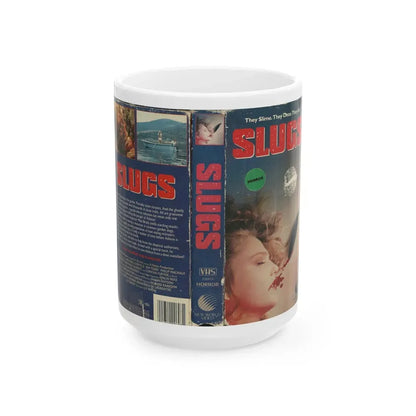 SLUGS NEW WORLD VIDEO (VHS COVER) - White Coffee Mug 15oz - Go Mug Yourself