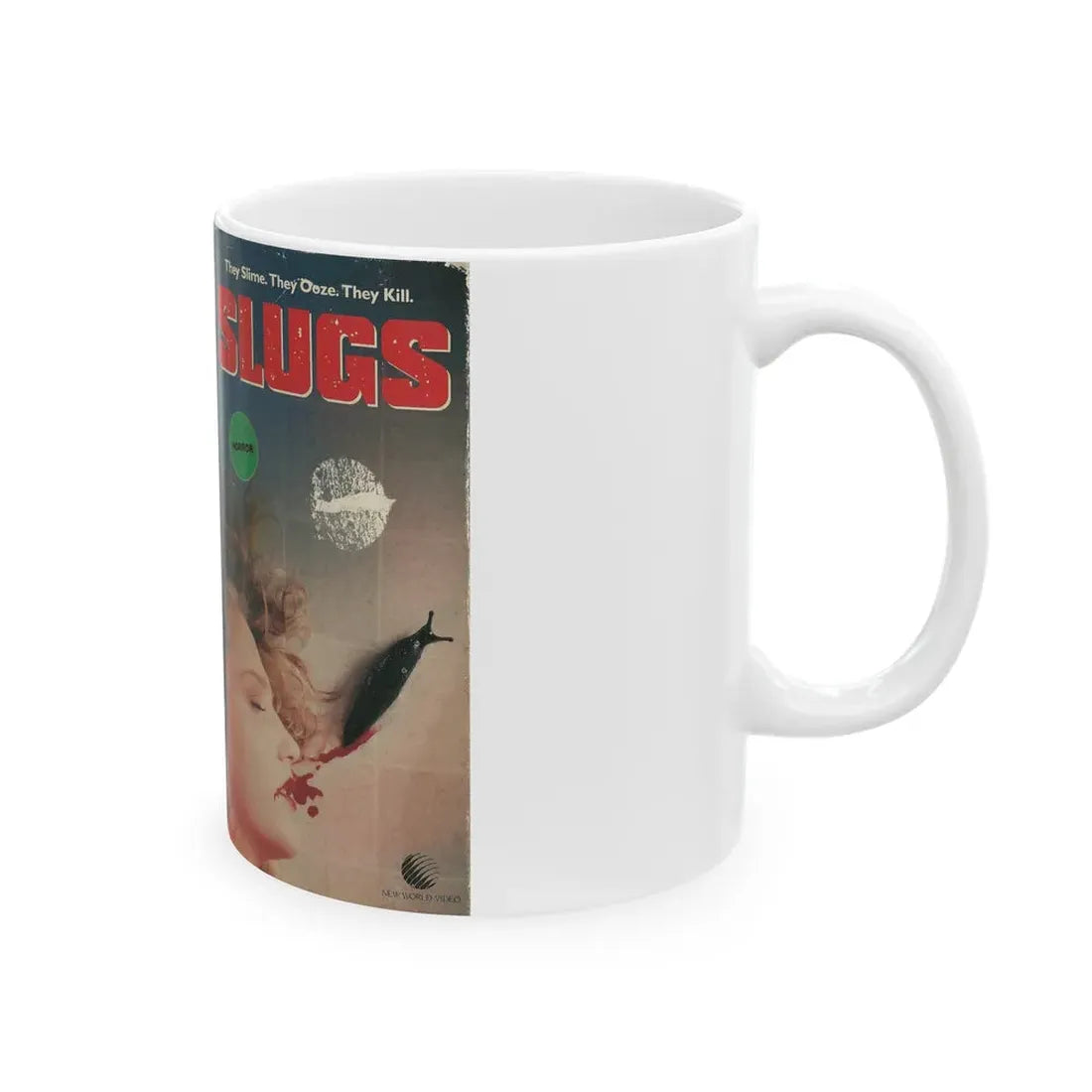 SLUGS NEW WORLD VIDEO (VHS COVER) - White Coffee Mug - Go Mug Yourself