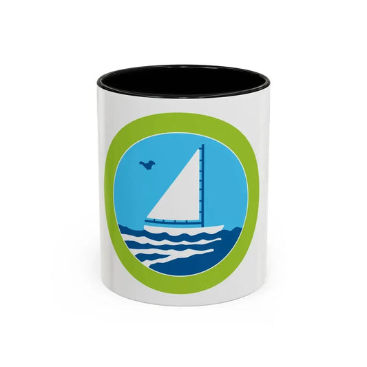 Small Boat Sailing (Boy Scout Merit Badge) Accent Coffee Mug 11oz Black - Go Mug Yourself