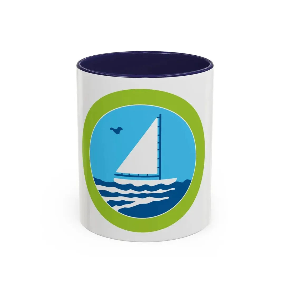 Small Boat Sailing (Boy Scout Merit Badge) Accent Coffee Mug 11oz Navy - Go Mug Yourself