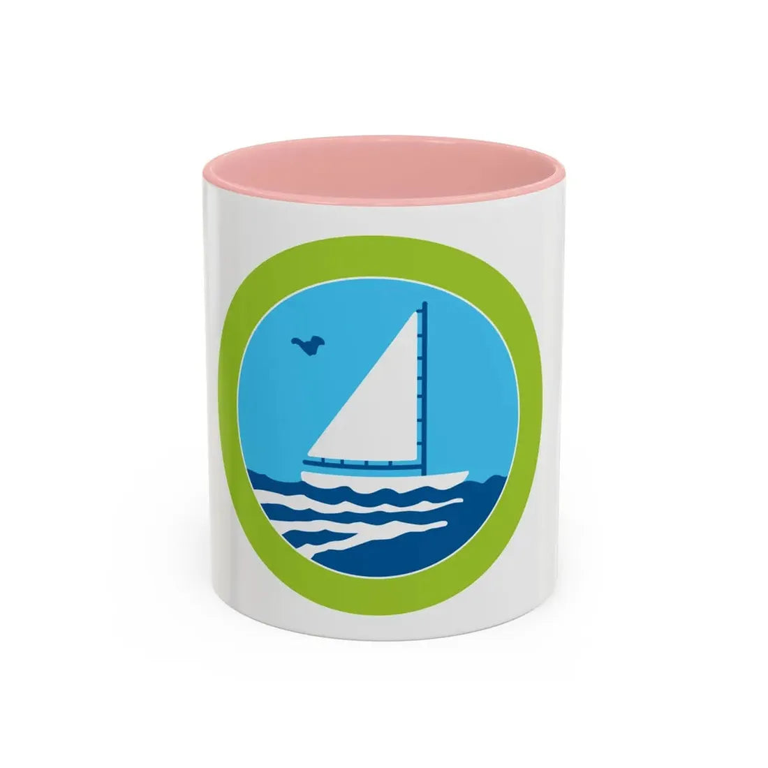 Small Boat Sailing (Boy Scout Merit Badge) Accent Coffee Mug 11oz Pink - Go Mug Yourself