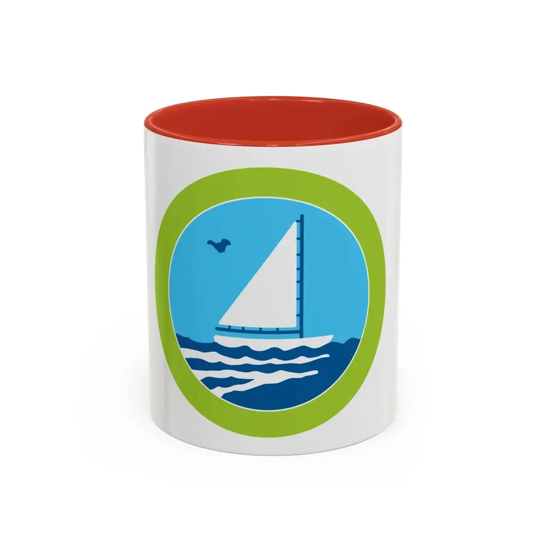 Small Boat Sailing (Boy Scout Merit Badge) Accent Coffee Mug 11oz Red - Go Mug Yourself