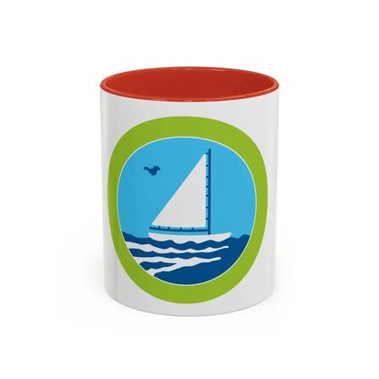 Small Boat Sailing (Boy Scout Merit Badge) Accent Coffee Mug 11oz Red - Go Mug Yourself