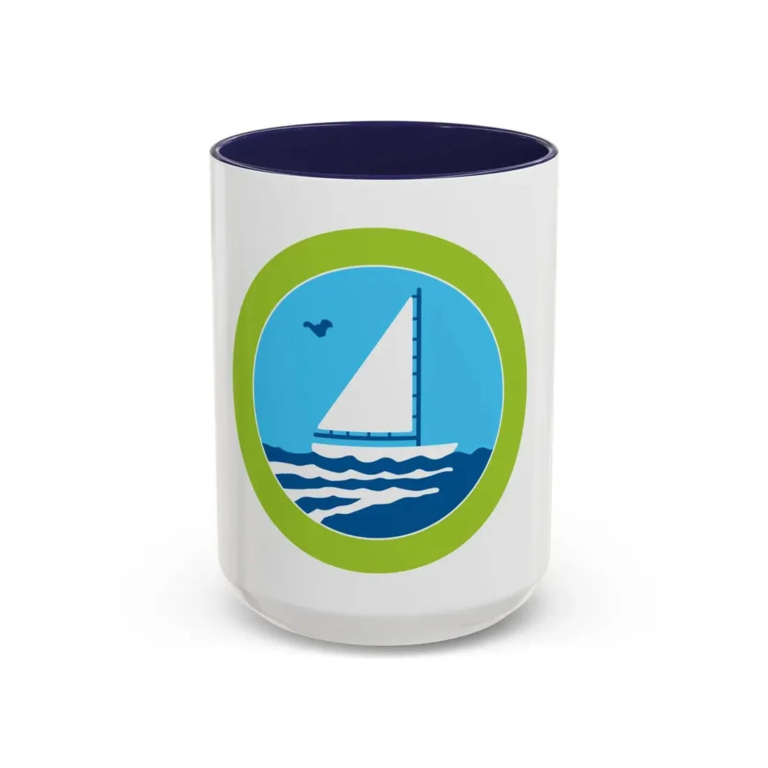 Small Boat Sailing (Boy Scout Merit Badge) Accent Coffee Mug 15oz Navy - Go Mug Yourself