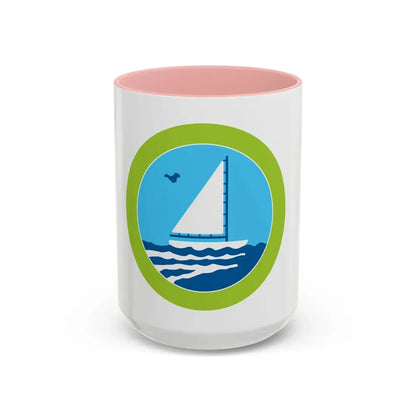 Small Boat Sailing (Boy Scout Merit Badge) Accent Coffee Mug 15oz Pink - Go Mug Yourself