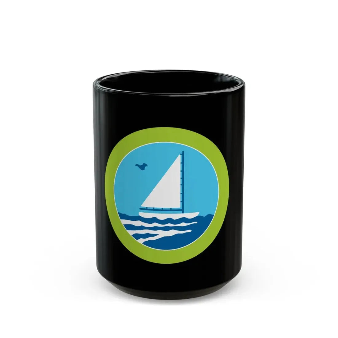 Small Boat Sailing (Boy Scout Merit Badge) Black Coffee Mug 15oz - Go Mug Yourself