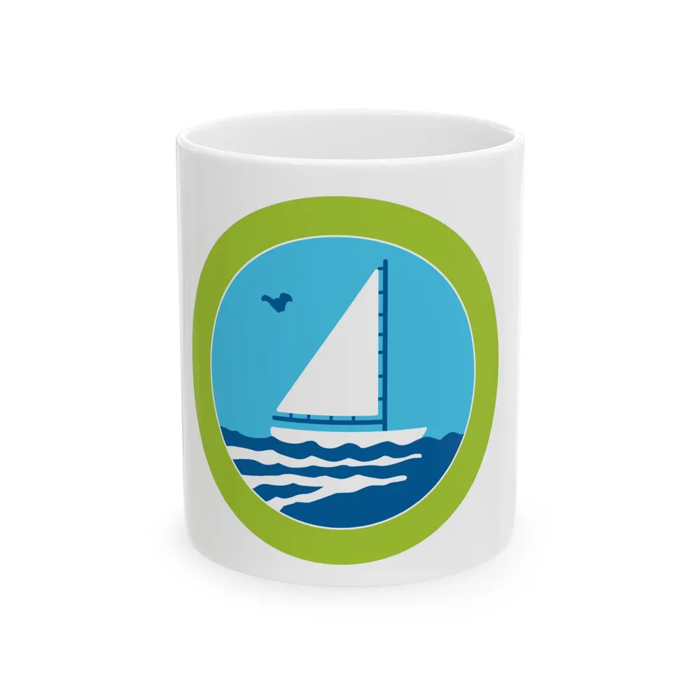 Small Boat Sailing (Boy Scout Merit Badge) White Coffee Mug-11oz-Go Mug Yourself