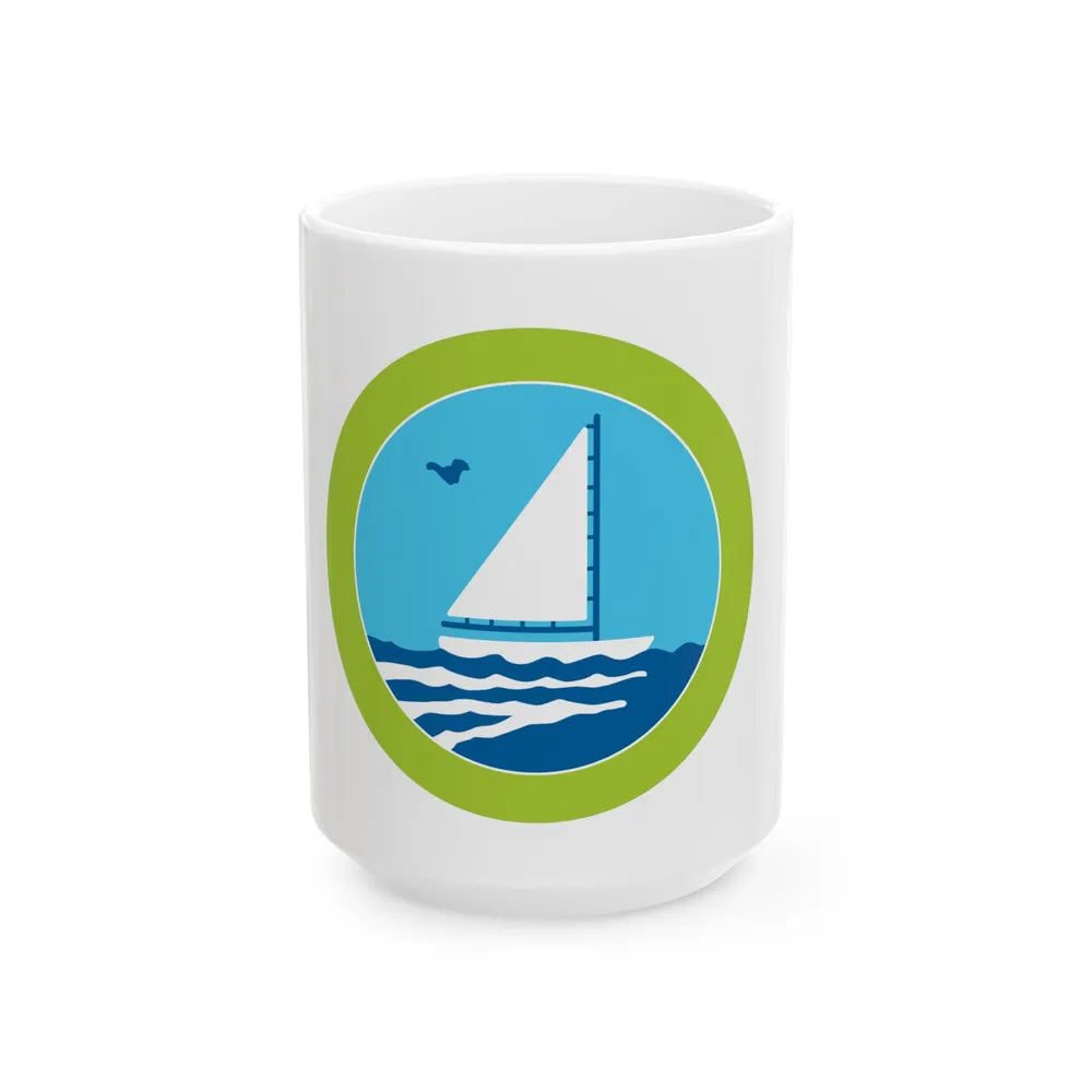 Small Boat Sailing (Boy Scout Merit Badge) White Coffee Mug-15oz-Go Mug Yourself