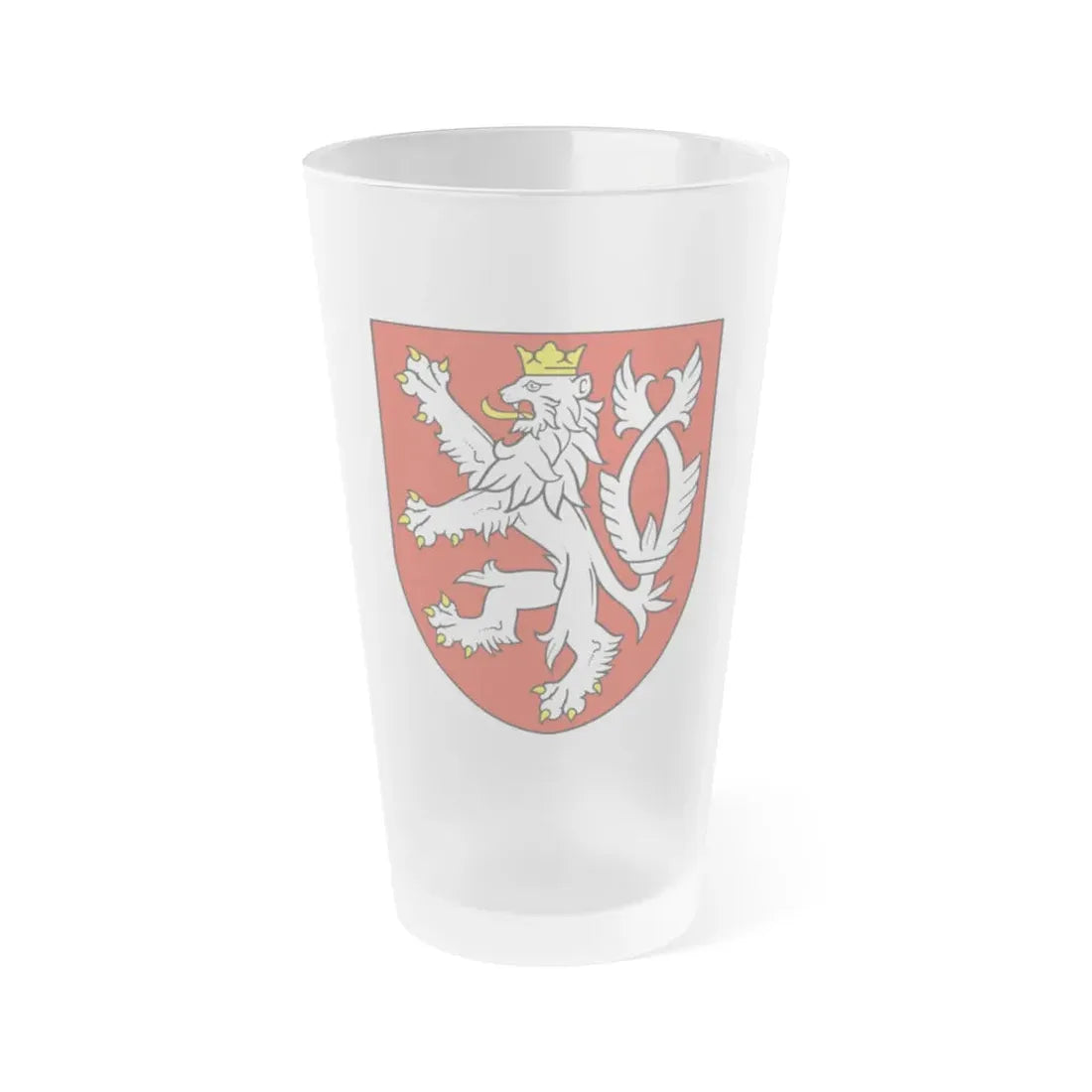 Small coat of arms of the Czech Republic - Frosted Pint Glass 16oz Default Title - Go Mug Yourself