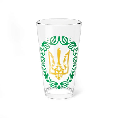 Small emblem of the Ukrainian Peoples Republic 1918 (Ukraine) (Coat of Arms) Pint Glass 16oz 16oz - Go Mug Yourself
