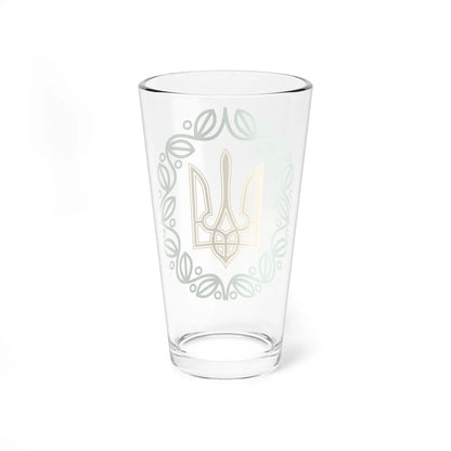 Small emblem of the Ukrainian Peoples Republic 1918 (Ukraine) (Coat of Arms) Pint Glass 16oz - Go Mug Yourself