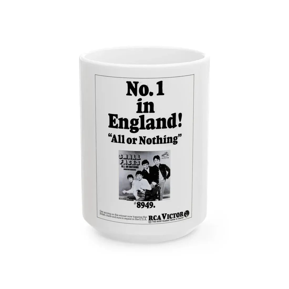 Small Faces 1966 (Music Poster) White Coffee Mug 15oz - Go Mug Yourself