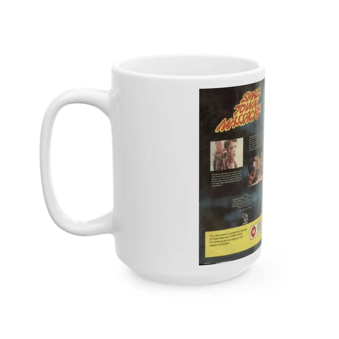 SMALL TOWN MASSACRE (VHS COVER) - White Coffee Mug - Go Mug Yourself