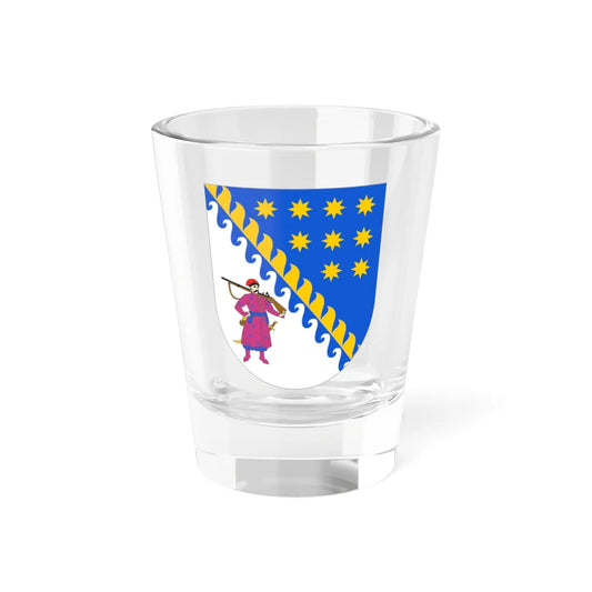 Smaller Coat of arms of Dnipropetrovsk Oblast (Ukraine) (Coat of Arms) Shot Glass 1.5oz 1.5oz - Go Mug Yourself