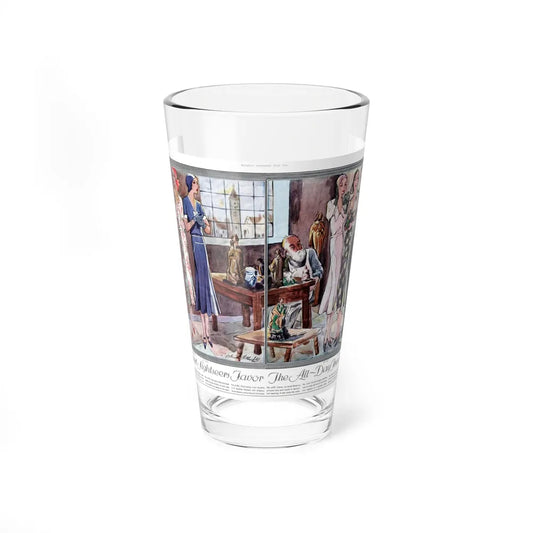 Smart Sightseers Favor The The All Day Frock, McCall's, July 1930 (Magazine Illustration) Pint Glass 16oz 16oz - Go Mug Yourself