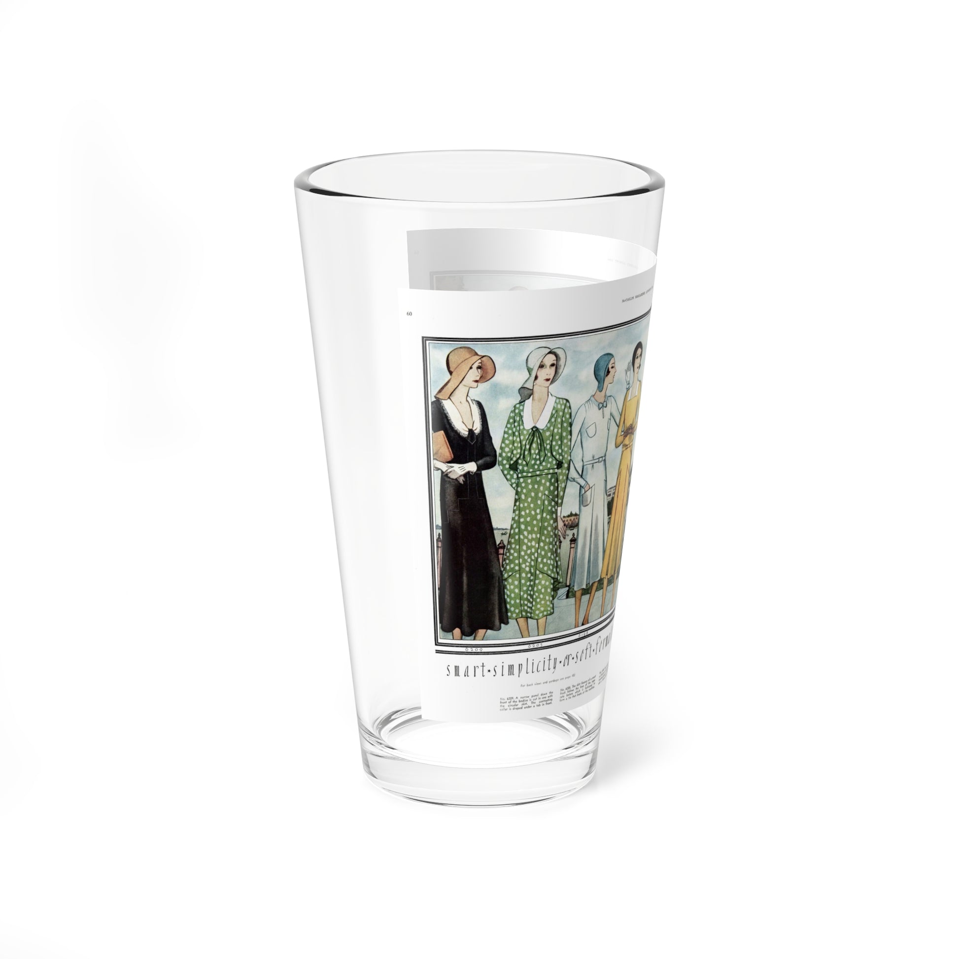 Smart Simplicity or Soft Formality..., McCall's, August 1930 (Magazine Illustration) Pint Glass 16oz-Go Mug Yourself