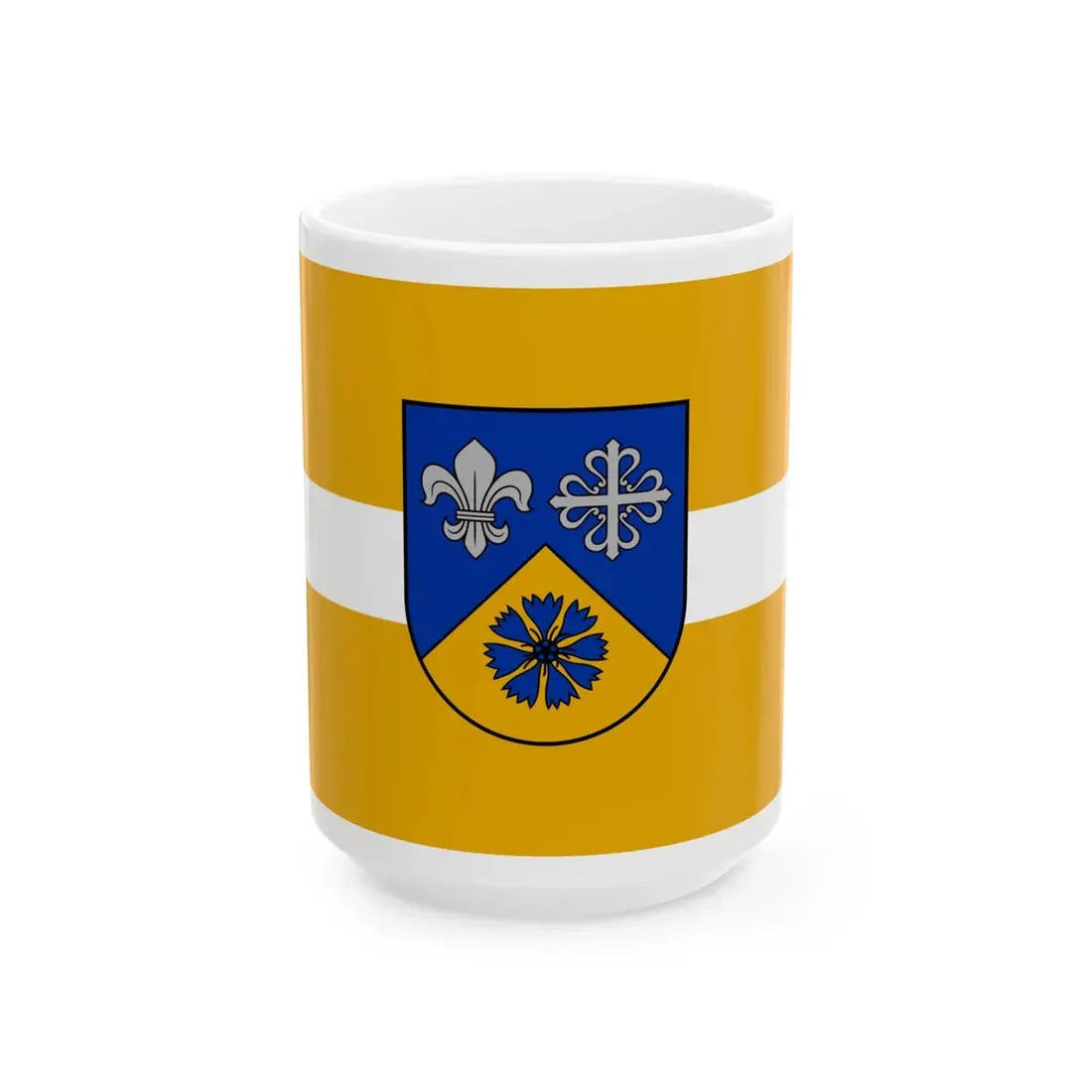 Smiltenes novada karogs (Latvia) White Coffee Mug 15oz - Go Mug Yourself