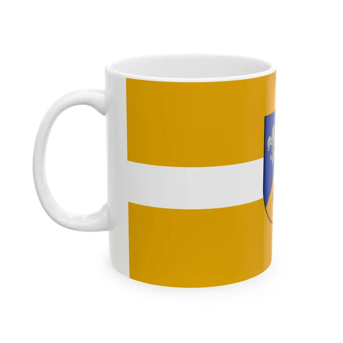 Smiltenes novada karogs (Latvia) White Coffee Mug - Go Mug Yourself