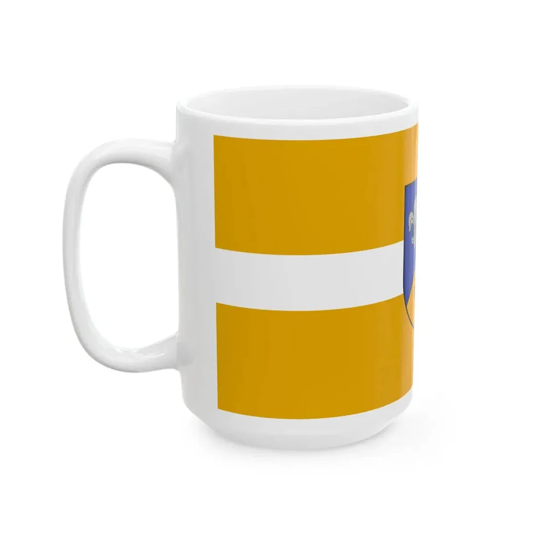 Smiltenes novada karogs (Latvia) White Coffee Mug - Go Mug Yourself