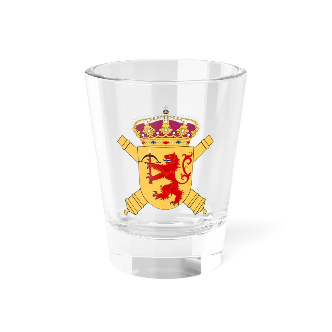Smålands artilleriregemente vapen (Sweden) (Coat of Arms) Shot Glass 1.5oz - Go Mug Yourself