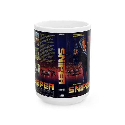 SNIPER (VHS COVER) - White Coffee Mug 15oz - Go Mug Yourself
