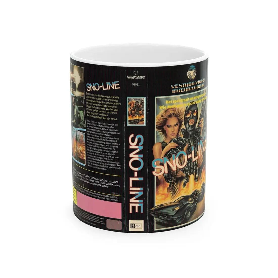 SNO LINE (VHS COVER) - White Coffee Mug 11oz - Go Mug Yourself
