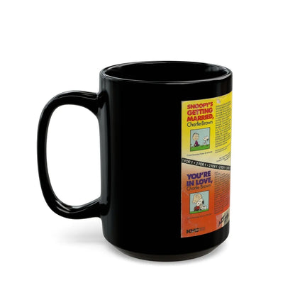 SNOOPYS GETTING MARRIED CHARLIE BROWN AND YOURE IN LOVE CHARLIE BROWN (VHS COVER) - Black Coffee Mug-Go Mug Yourself