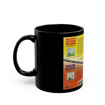 SNOOPYS GETTING MARRIED CHARLIE BROWN AND YOURE IN LOVE CHARLIE BROWN (VHS COVER) - Black Coffee Mug-Go Mug Yourself