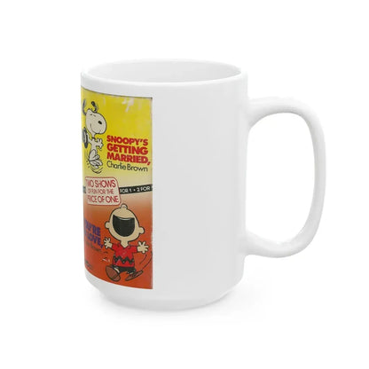 SNOOPYS GETTING MARRIED CHARLIE BROWN AND YOURE IN LOVE CHARLIE BROWN (VHS COVER) - White Coffee Mug - Go Mug Yourself