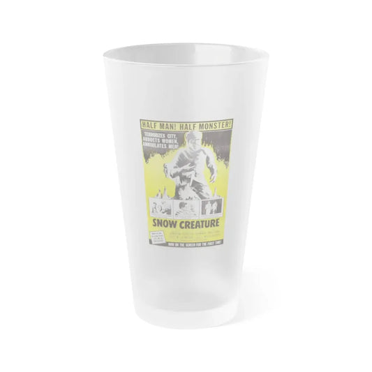 SNOW CREATURE 1954 Movie Poster - Frosted Pint Glass 16oz 16oz Frosted - Go Mug Yourself