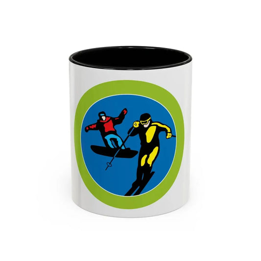 Snow Sports (Boy Scout Merit Badge) Accent Coffee Mug 11oz Black - Go Mug Yourself