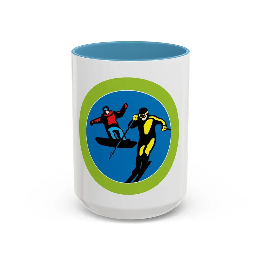 Snow Sports (Boy Scout Merit Badge) Accent Coffee Mug 15oz Light Blue - Go Mug Yourself