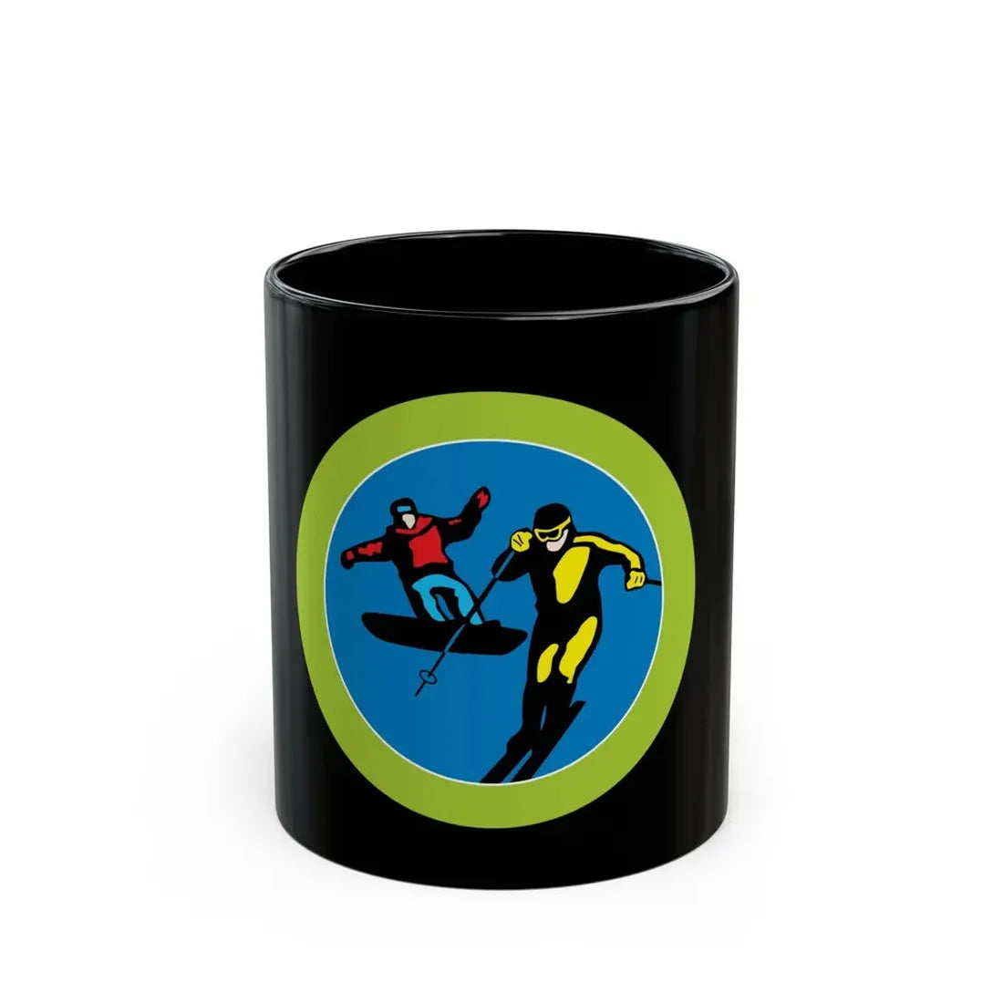 Snow Sports (Boy Scout Merit Badge) Black Coffee Mug 11oz - Go Mug Yourself
