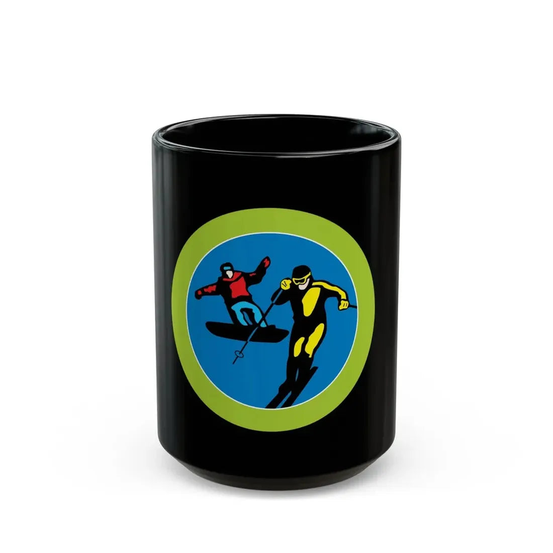 Snow Sports (Boy Scout Merit Badge) Black Coffee Mug 15oz - Go Mug Yourself