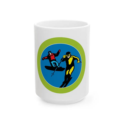 Snow Sports (Boy Scout Merit Badge) White Coffee Mug-15oz-Go Mug Yourself