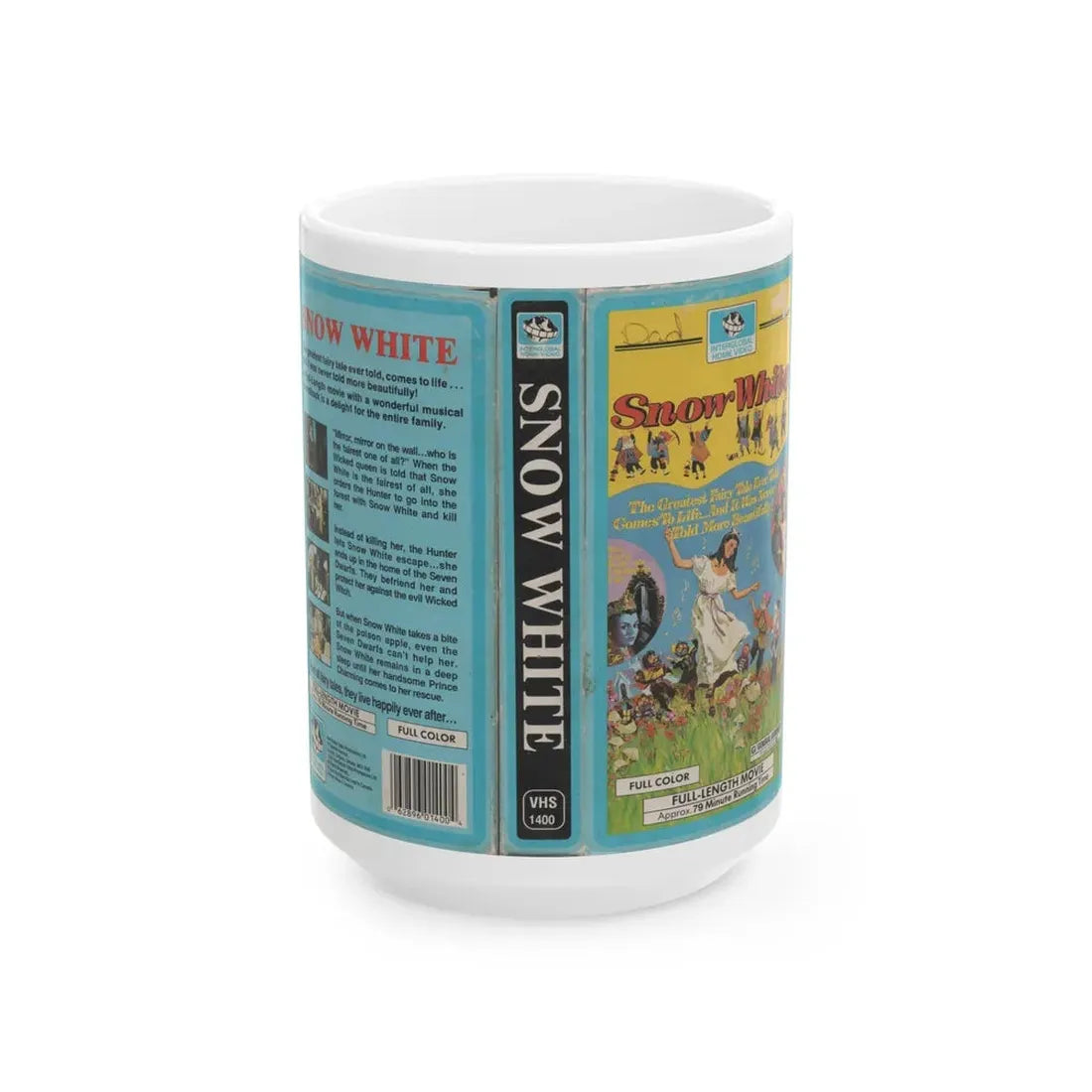 SNOW WHITE INTERGLOBAL HOME VIDEO (VHS COVER) - White Coffee Mug 15oz - Go Mug Yourself