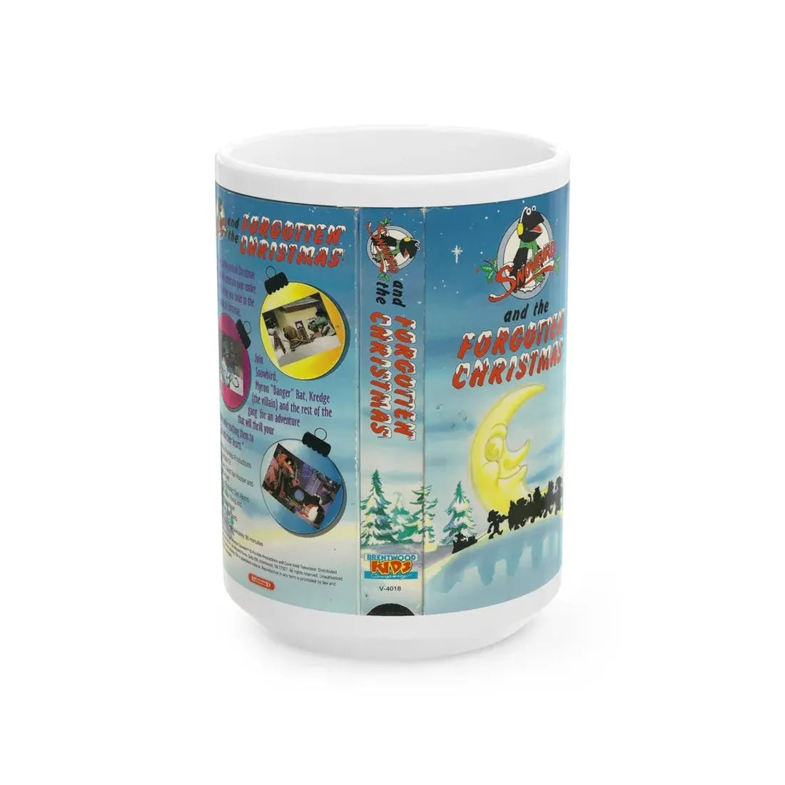SNOWBIRD AND THE FORGOTTEN CHRISTMAS (VHS COVER) - White Coffee Mug 15oz - Go Mug Yourself