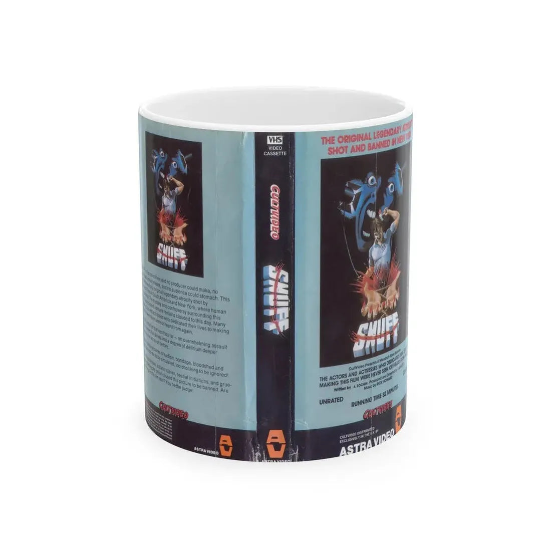 SNUFF ASTRA VIDEO (VHS COVER) - White Coffee Mug 11oz - Go Mug Yourself