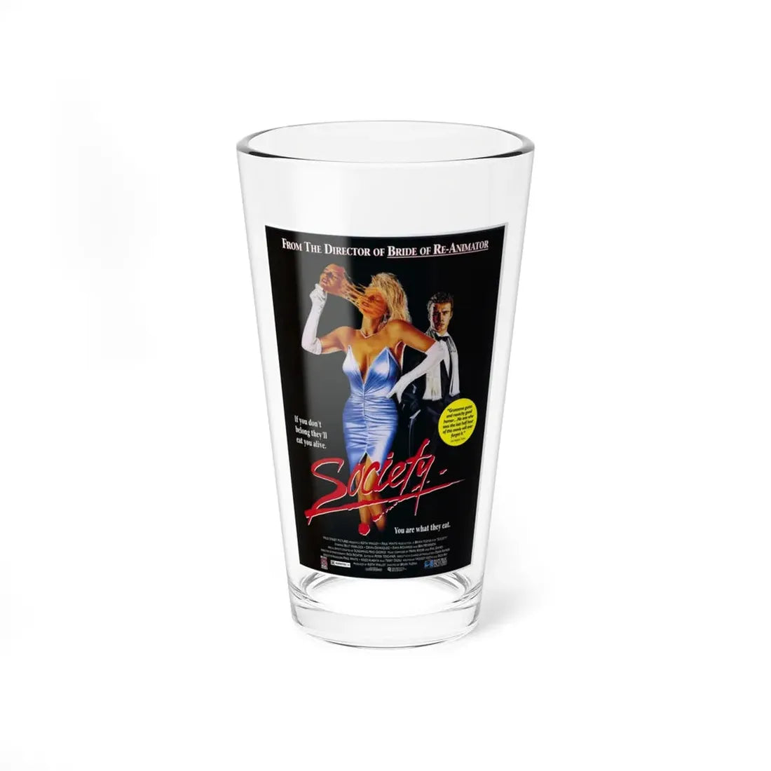 SOCIETY 1989 Movie Poster - Pint Glass 16oz 16oz - Go Mug Yourself